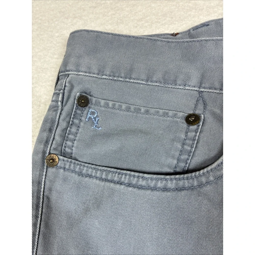 Polo Ralph Lauren Dry Goods Mens Chino Pants 36x30 Light Blue Flat Front‎ Preppy